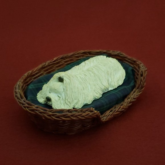 Sandra Brue Sleeping Maltese Sculpture - Picture 1 of 5
